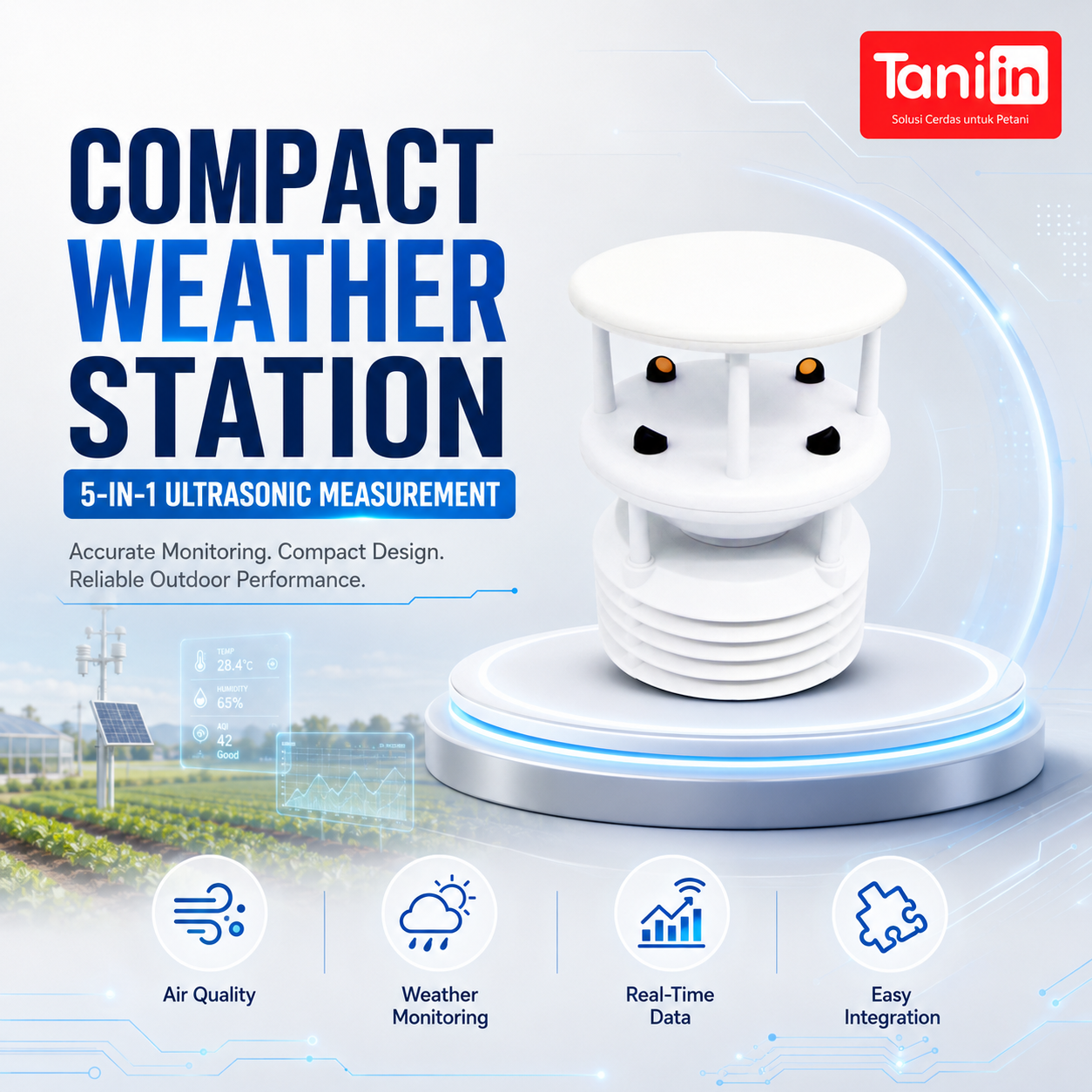 Compact Weather Station 5-in-1 Ultrasonic Measurement