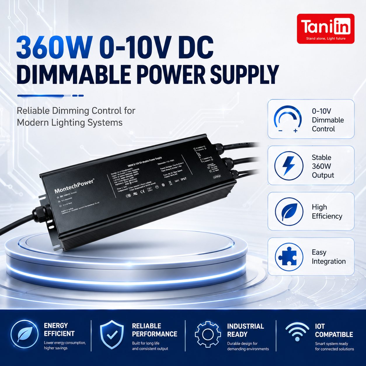 360W 0-10V DC dimmable power supply