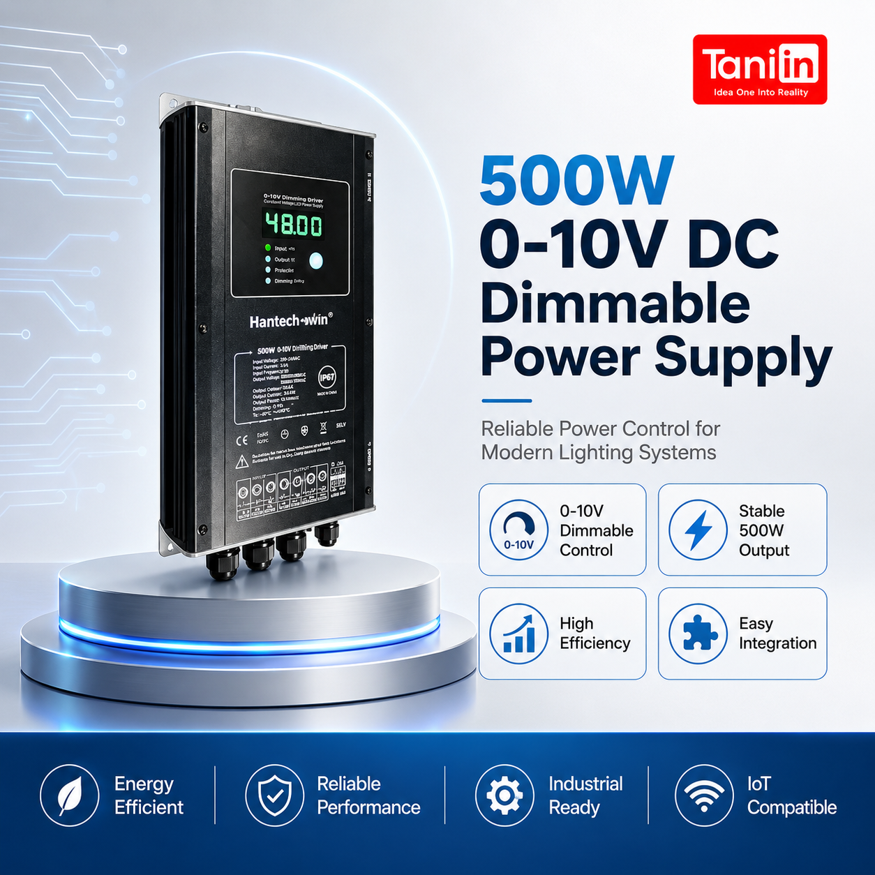 500W 0-10V DC Dimmable Power Supply