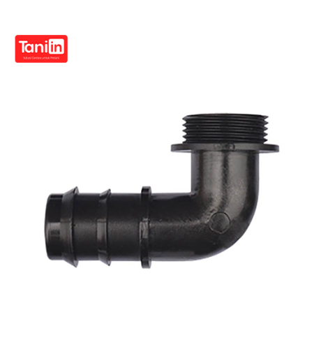 External thread 90 degree bend hose connector