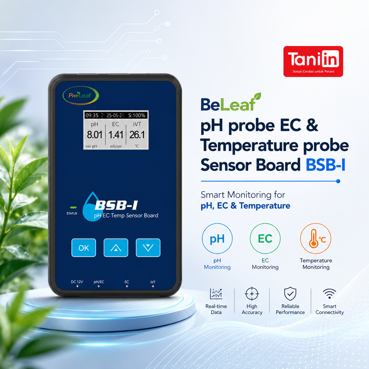 BeLeaf pH probe EC & Temperature probe Sensor Board BSB-I