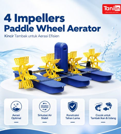 4 impellers paddle wheel aerator Kincir tambak
