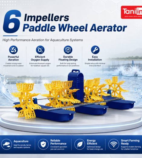 6 impellers paddle wheel aerator