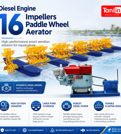Diesel Engine 16 Impellers Paddle Wheel Aerator